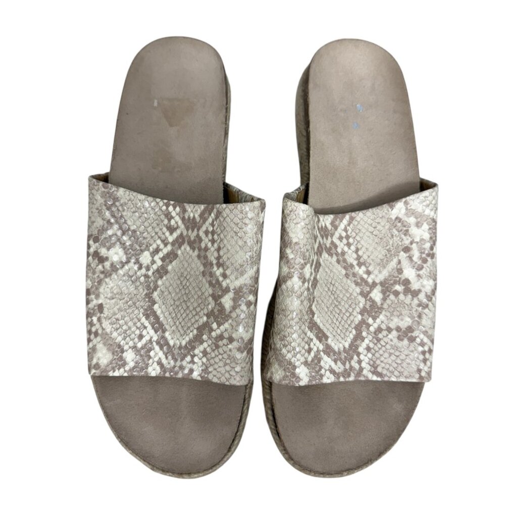 DV Dolce Vita Ismerelda Women's Slide Snake skin Print Sandals Beige Size 9 - Picture 2 of 7